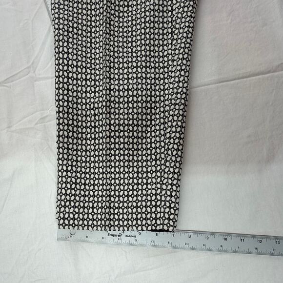 Talbots Woman Hampshire Lined Straight Ankle Pants - Black & White geometric - Picture 4 of 6